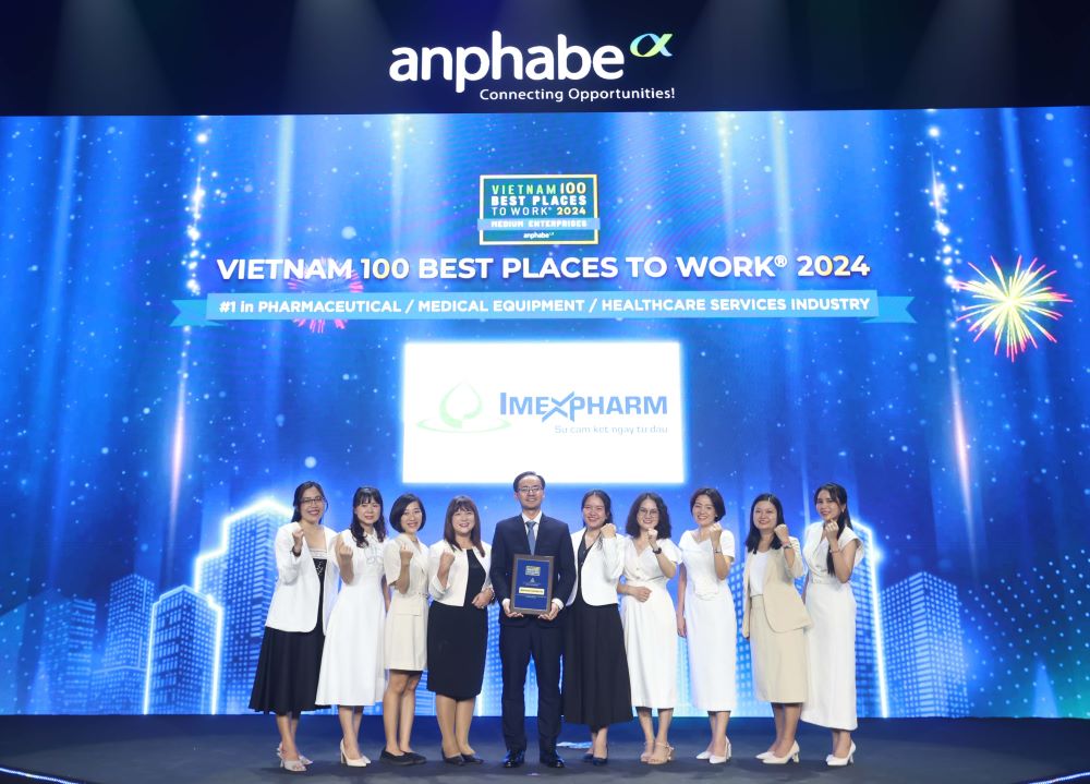 Imexpharm named Top #1 Best place to work in Vietnam, Pharmaceutical sector 2024