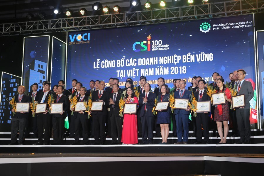 Imexpharm nhận chứng nhận Top 100 Doanh nghiệp Phát triển bền vững 2018