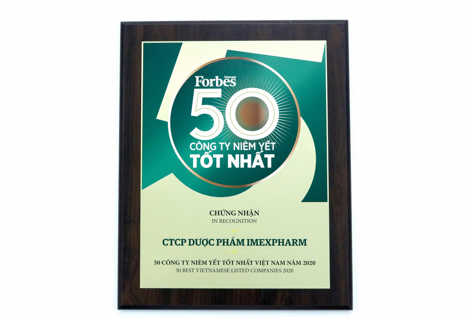 Giải thưởng Forbes Việt Nam dành cho công ty cổ phần dược phẩm Imexpharm