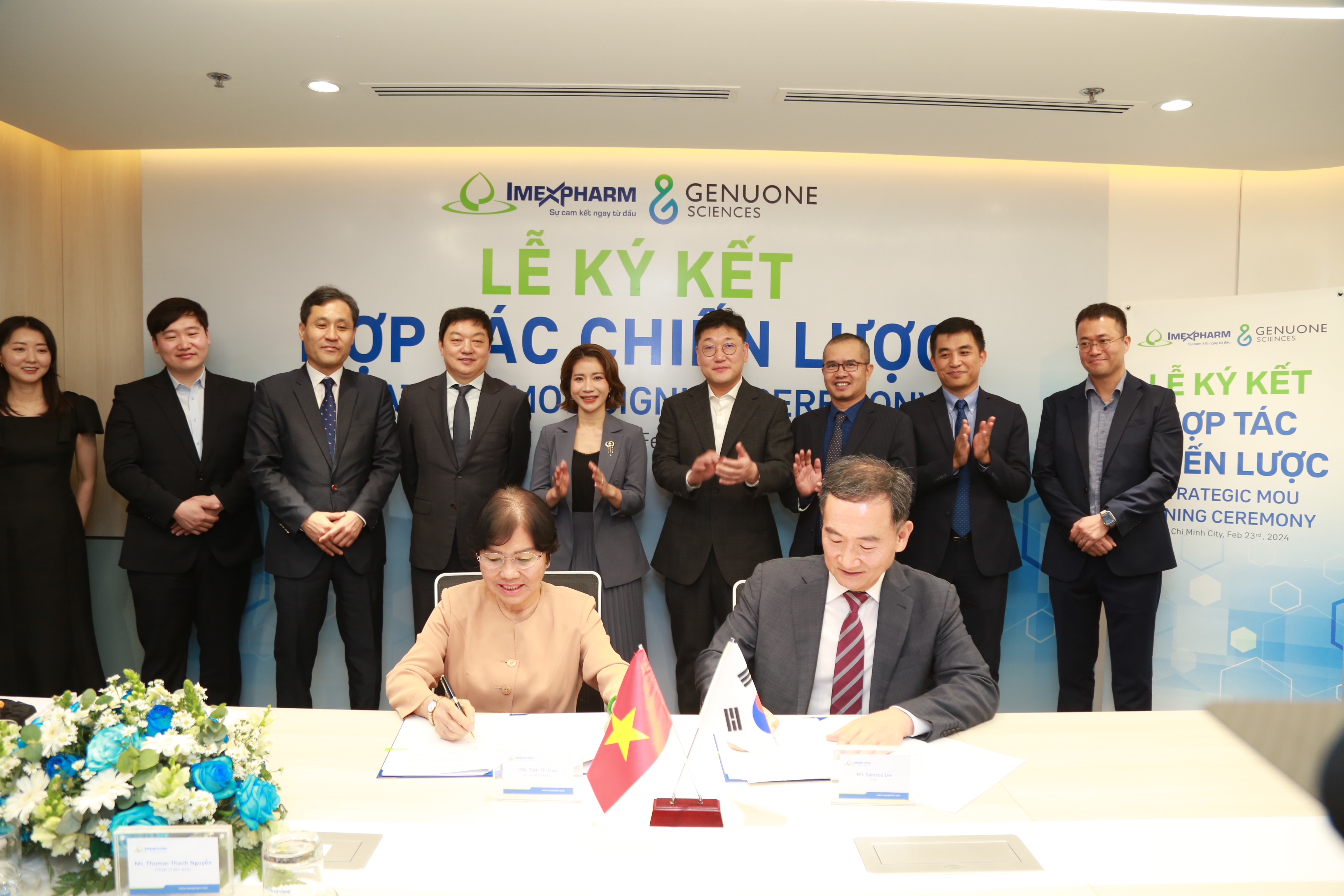 Strategic partnership signing ceremony between Imexpharm and Genuone Sciences in Vietnam
